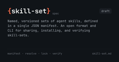 Skill-Set: Open Spec & CLI for Agent Skill Sets