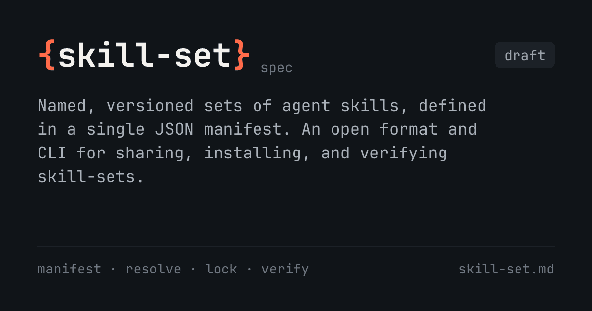 Skill-Set: Open Spec & CLI for Agent Skill Sets