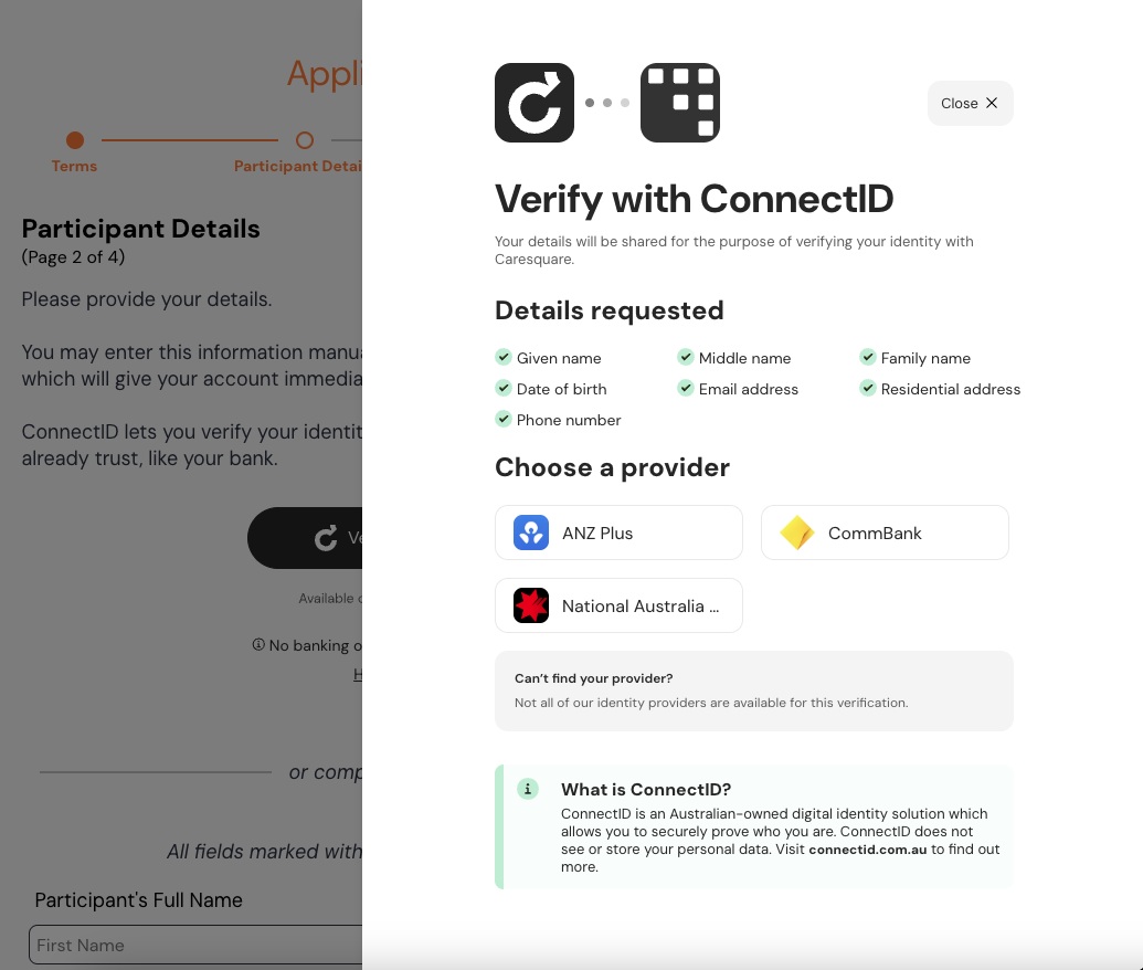 Third-party identity verification from Australian banks <fc> Third-party identity verification from Australian banks
